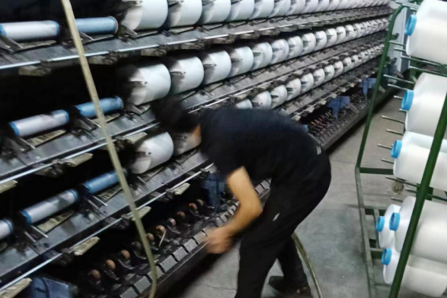 DTY生産フィルム落下エリア